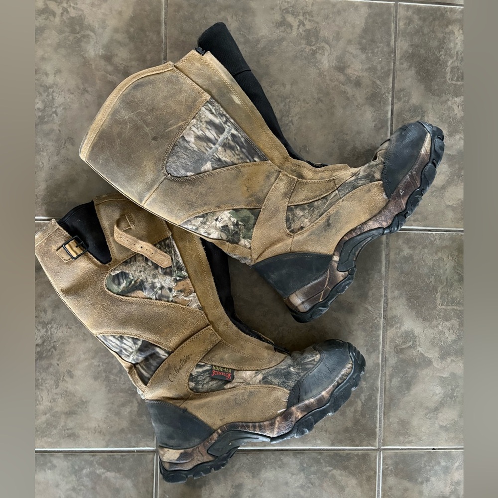 Cabela's Camouflage and Tan Winter Boots
